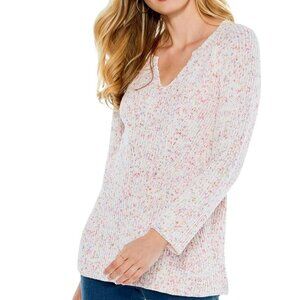 Nic + Zoe Confetti Sweater in Pink Multi
